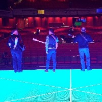 Soundcheck at Centenary TV recording.