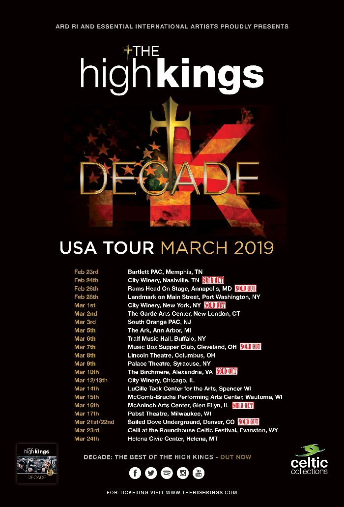 The High Kings US Tour Kicks Off This Week !