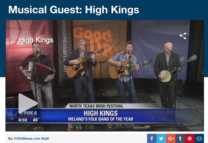 The High Kings perform live on US TV.