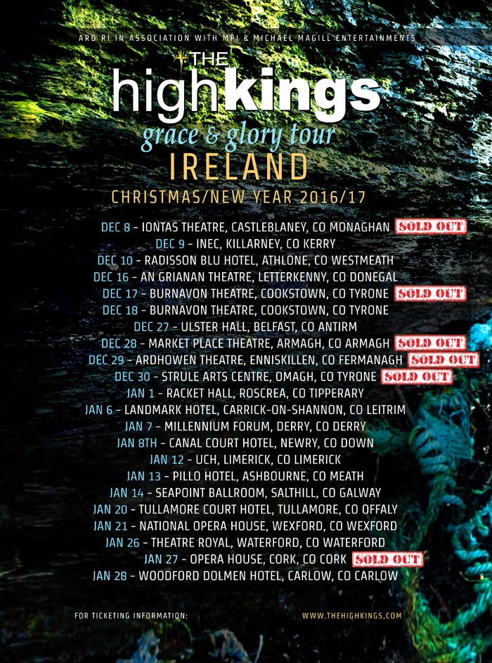 The HIgh Kings Irish Tour Dates - Shows Selling Out