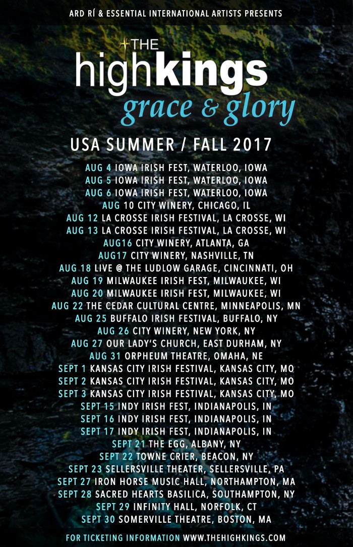 THE HIGH KINGS ANNOUNCE USA SUMMER & FALL TOUR DATES ON THE ’GRACE