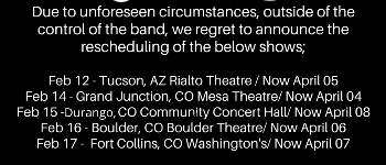 Rescheduling of US Shows.