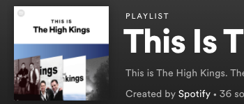 'This is The High Kings' now on Spotify !!!